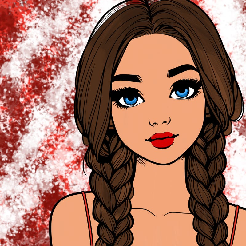 realistic girl with braids