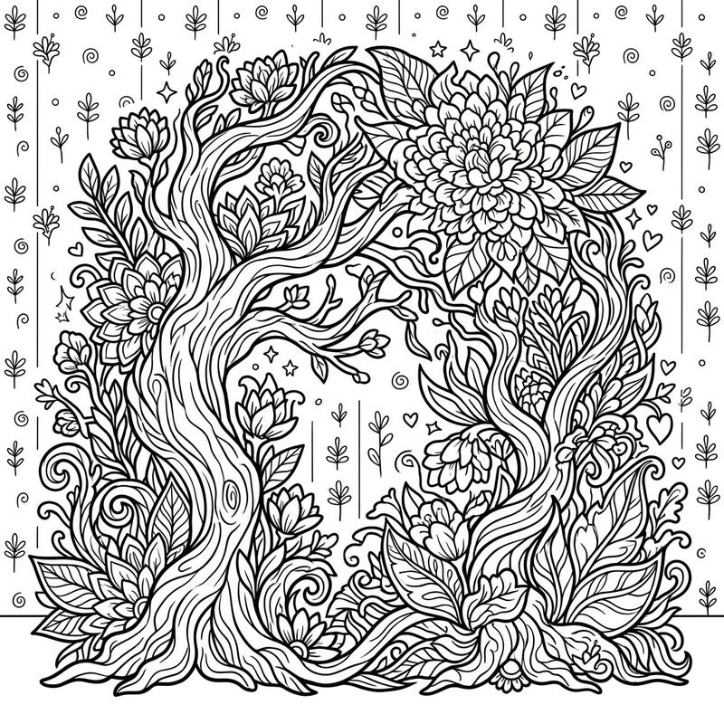 Discover the beauty of nature with this intricate plant and flower sculpture coloring page, designed for a relaxing and creative experience. Its detailed linear art style makes it perfect for adult and teen colorists looking for a captivating project.