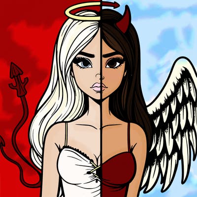devil vs angel realistic girl