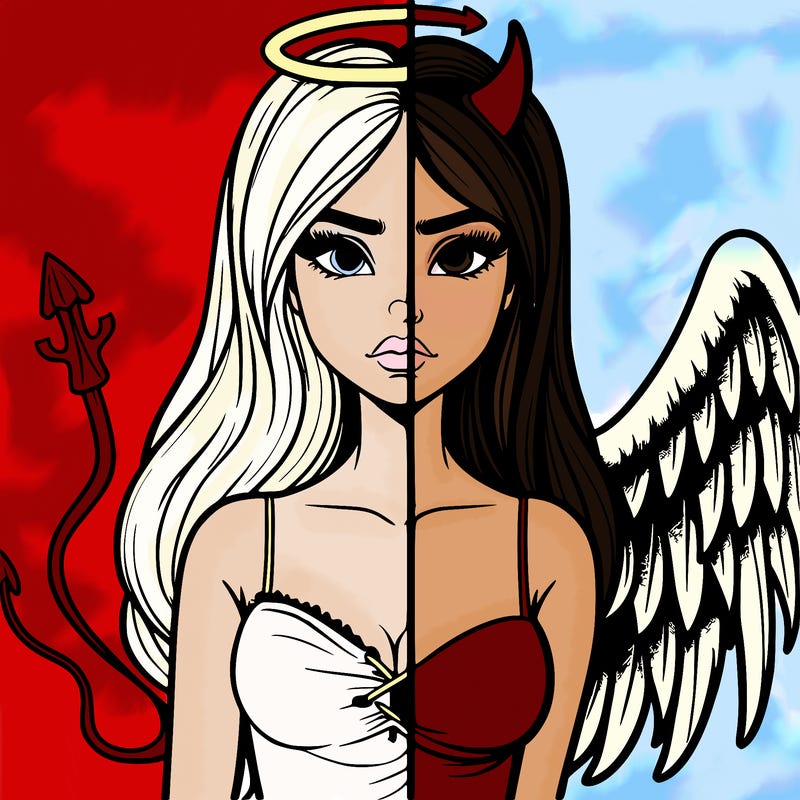 devil vs angel realistic girl
