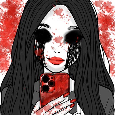 realistic girl with a phone