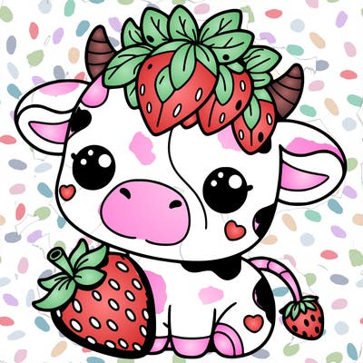 cute strawberry cow