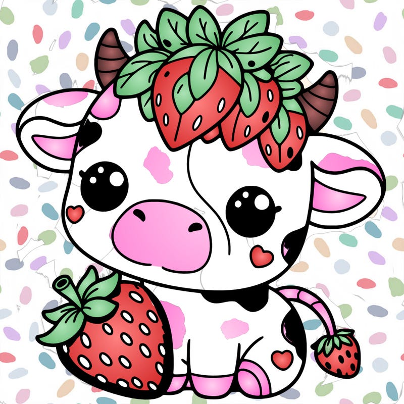 cute strawberry cow