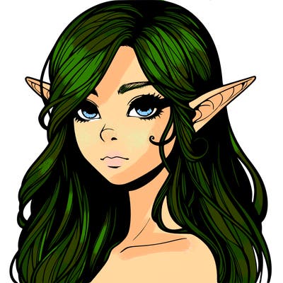 elf girl realistic dark fantasy