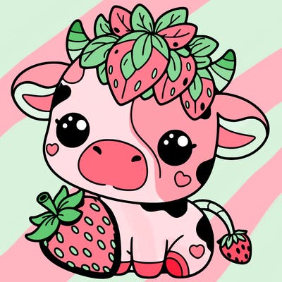 cute strawberry cow