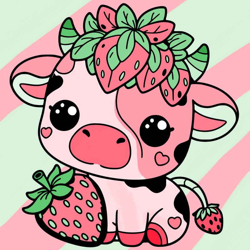 cute strawberry cow