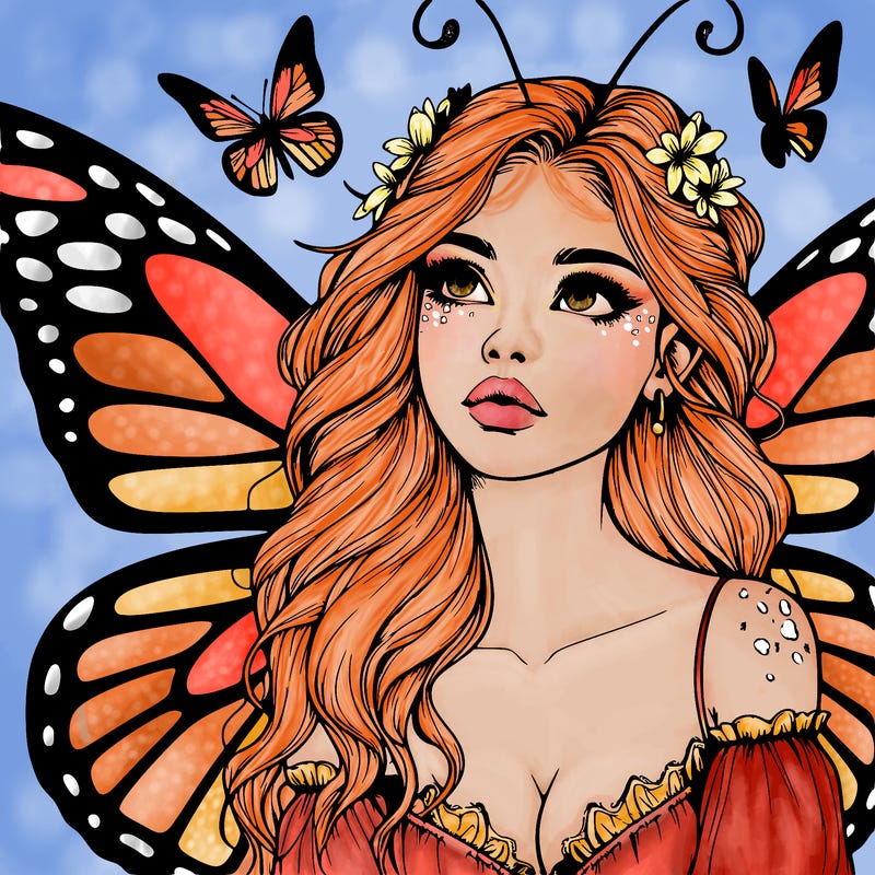butterfly fairy realistic girl
