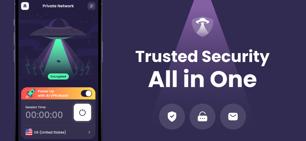 Stealtharix App-Dashboard mit verschlüsseltem privaten Netzwerk und All-in-One-Sicherheitsfunktionen