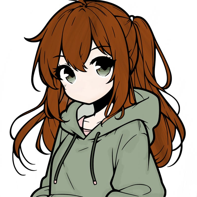 anime girl wearing hoodie