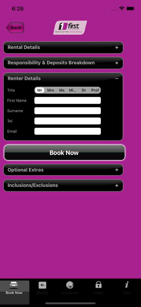 First Car Rental Booking App - Travel App | MWM