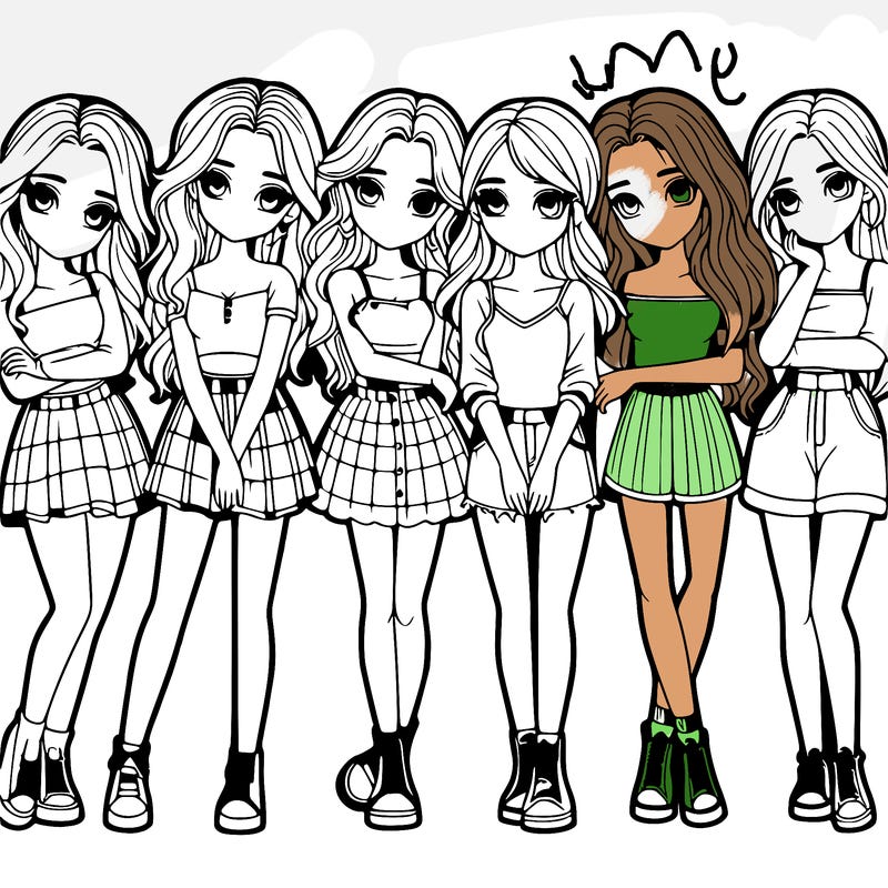 a group of girls realistic