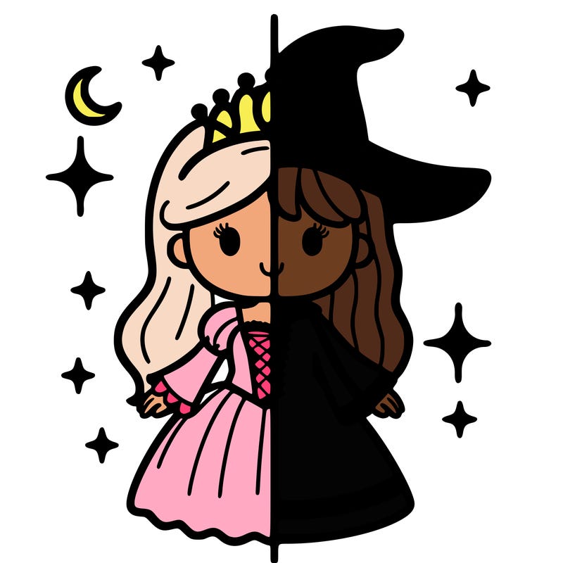 split princess and witch