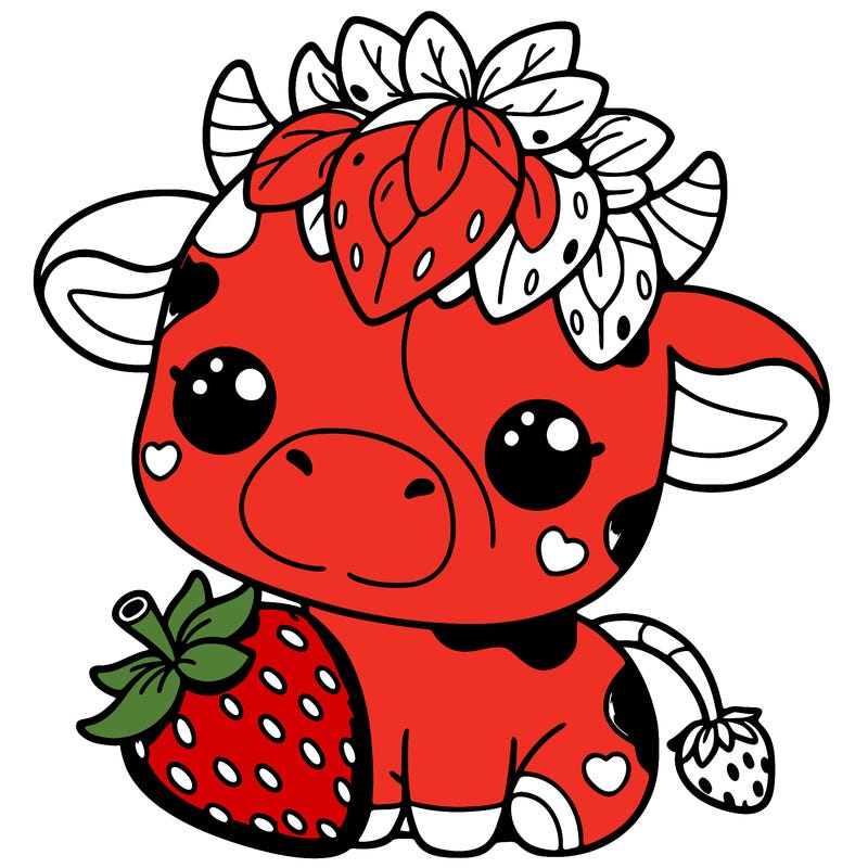 cute strawberry cow