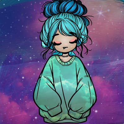 girl with baggy sweatshirt and messy bun