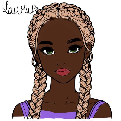 realistic girl with braids