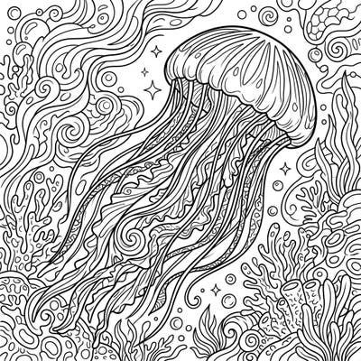 Unleash your creativity with this captivating Sea Nettle Jellyfish coloring page, specially designed for teens. Dive into a world of intricate underwater patterns and bring this majestic creature to life with your favorite colors.