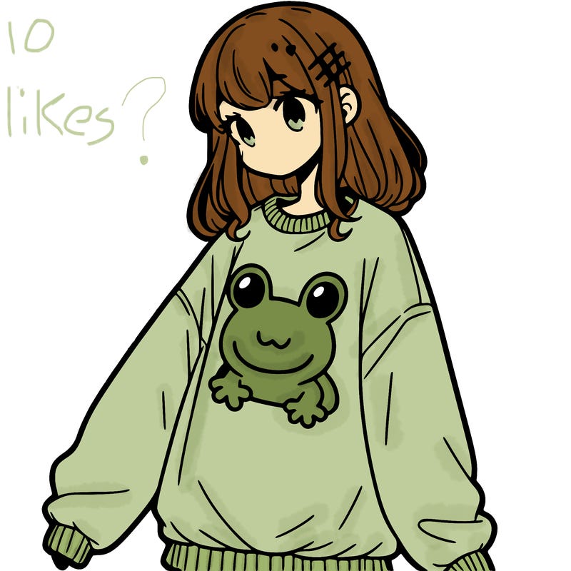 girl wearing frogging sweatshirt