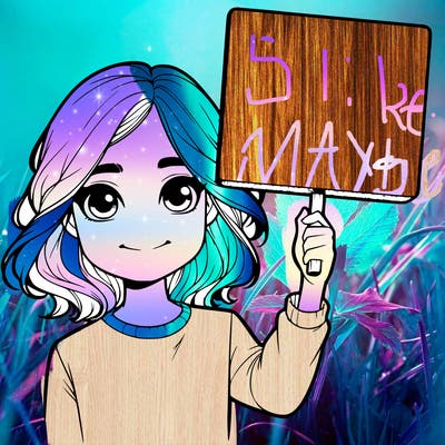 realistic girl holding up a sign