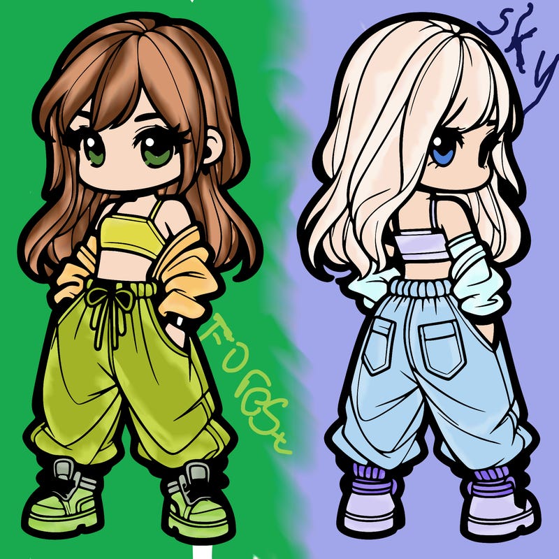 girl in crop top and baggy pants