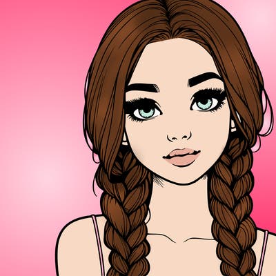 realistic girl with braids