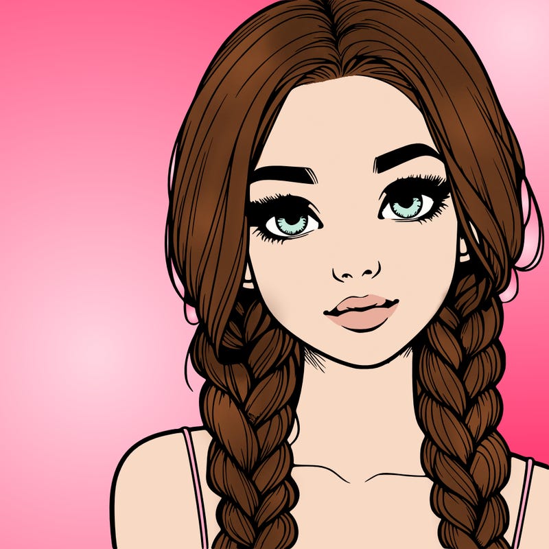 realistic girl with braids