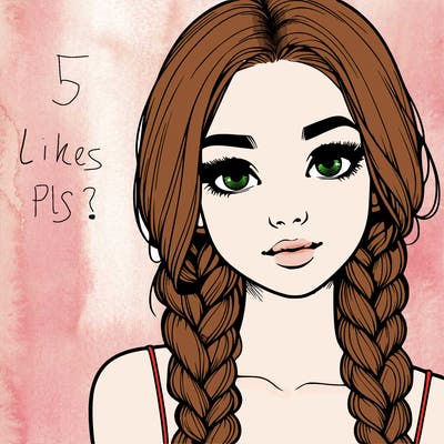 realistic girl with braids