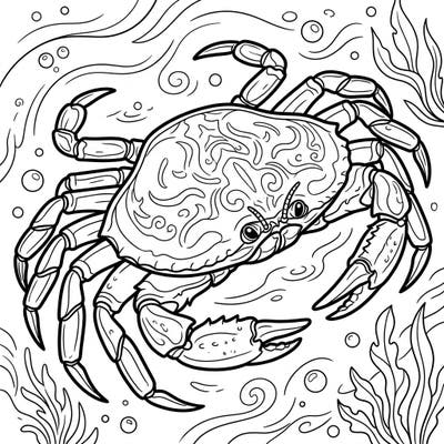 Explore the depths of your creativity with this stunning Dungeness Crab coloring page. Its intricate shell patterns and lively underwater setting promise a truly engaging artistic adventure for all ages.
