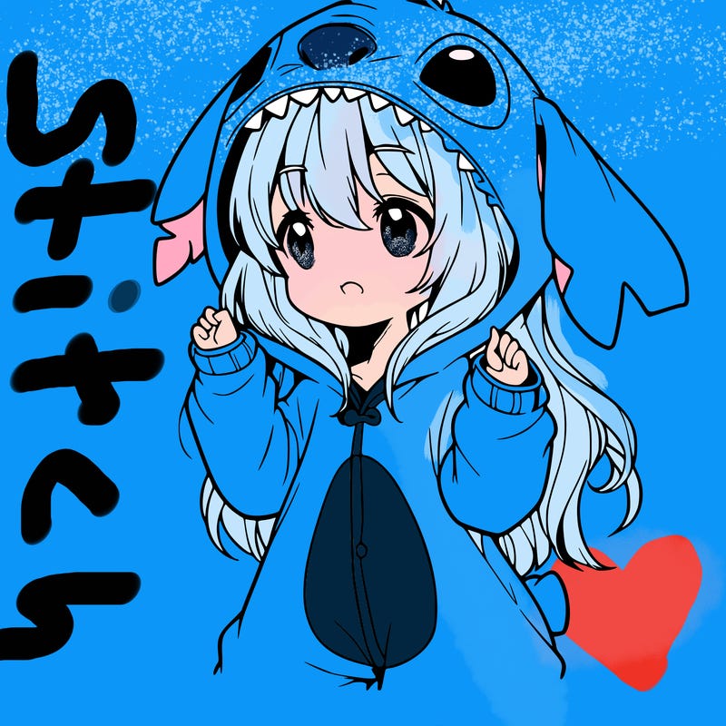 anime girl in a stitch onsie