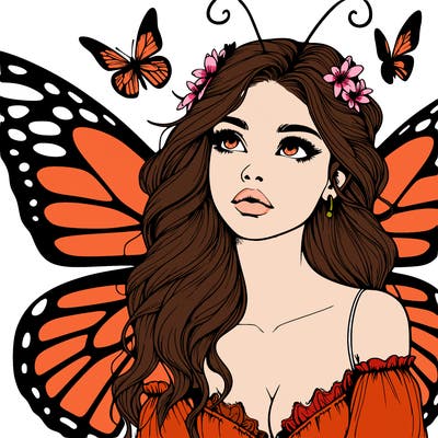 butterfly fairy realistic girl