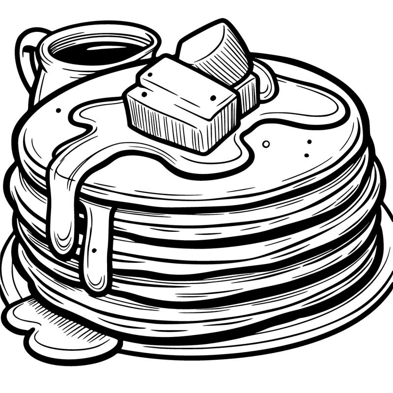 pancakes with syrup and butter on top