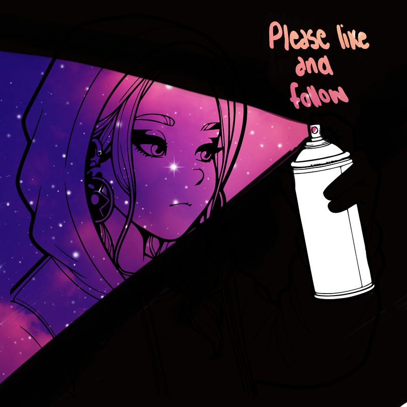 a realistic girl, spray painting