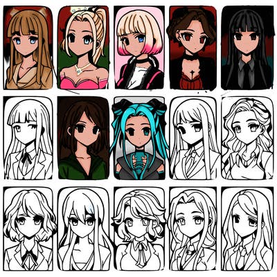 girls that look diffrent anime