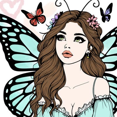 butterfly fairy realistic girl