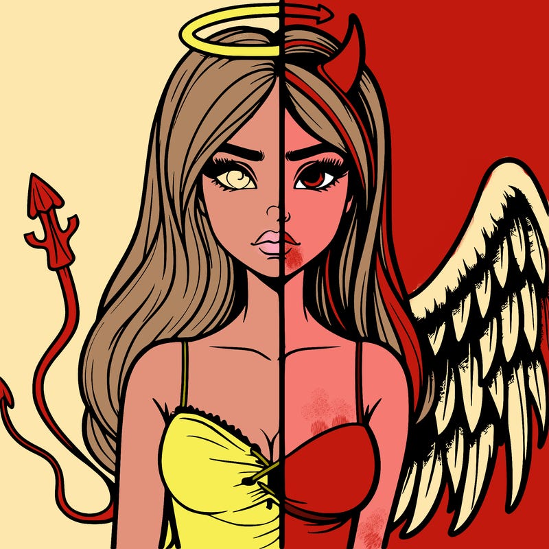 devil vs angel realistic girl