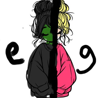 girl with baggy sweatshirt and messy bun