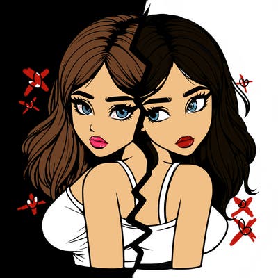 realistic girl split