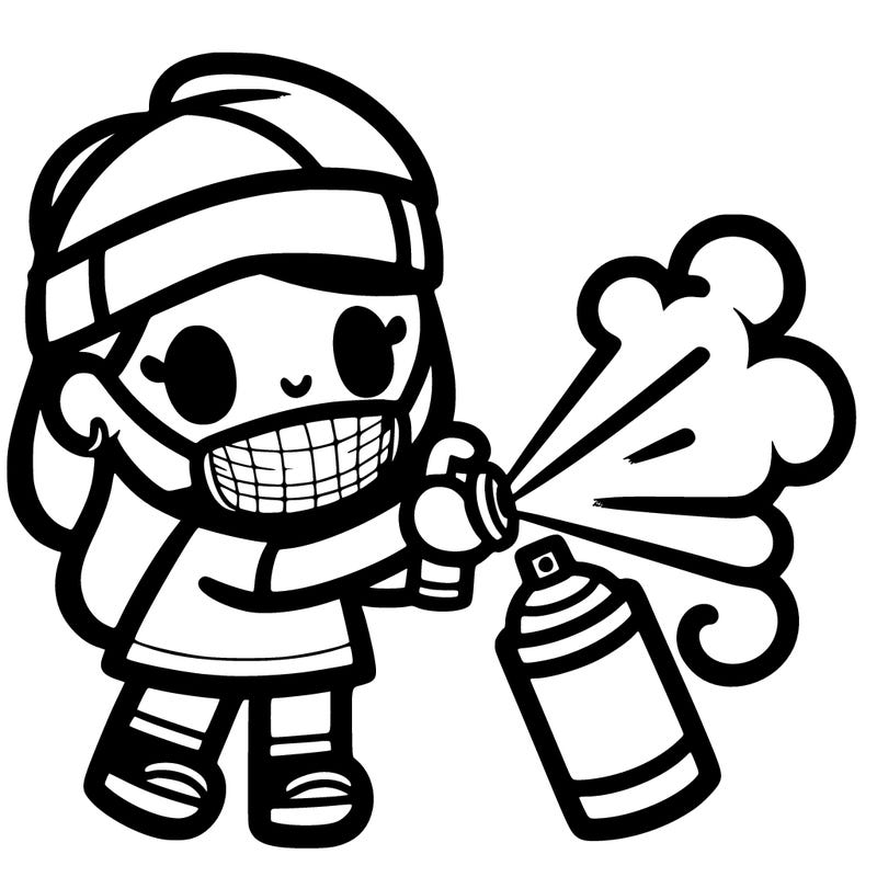 girl spray painting