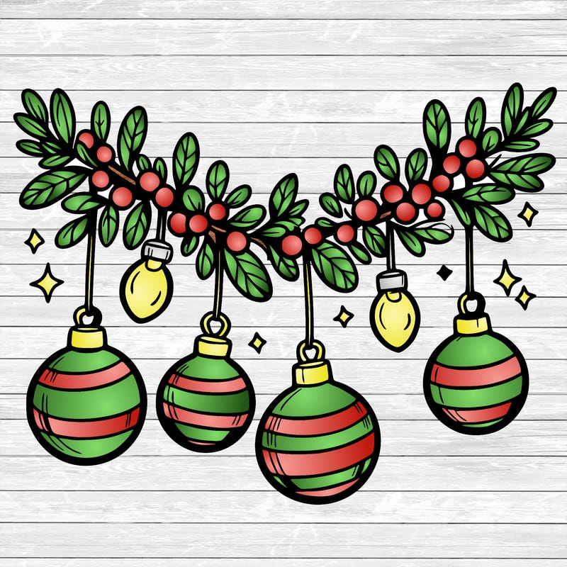 christmas garland with big bulbs