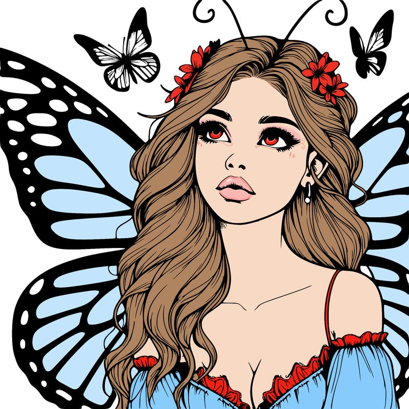 butterfly fairy realistic girl