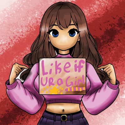 girl holding a blank sign in a long sleeve crop top