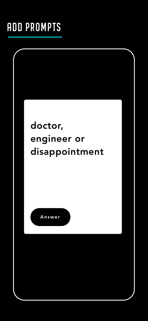 A cultural profile prompt on the Sheytoon dating app that reads doctor engineer or disappointment