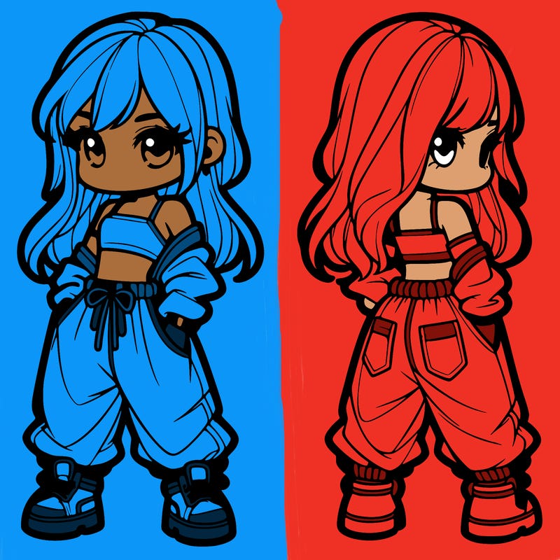 girl in crop top and baggy pants