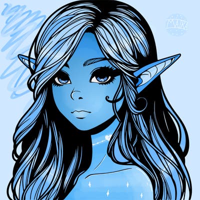 elf girl realistic dark fantasy