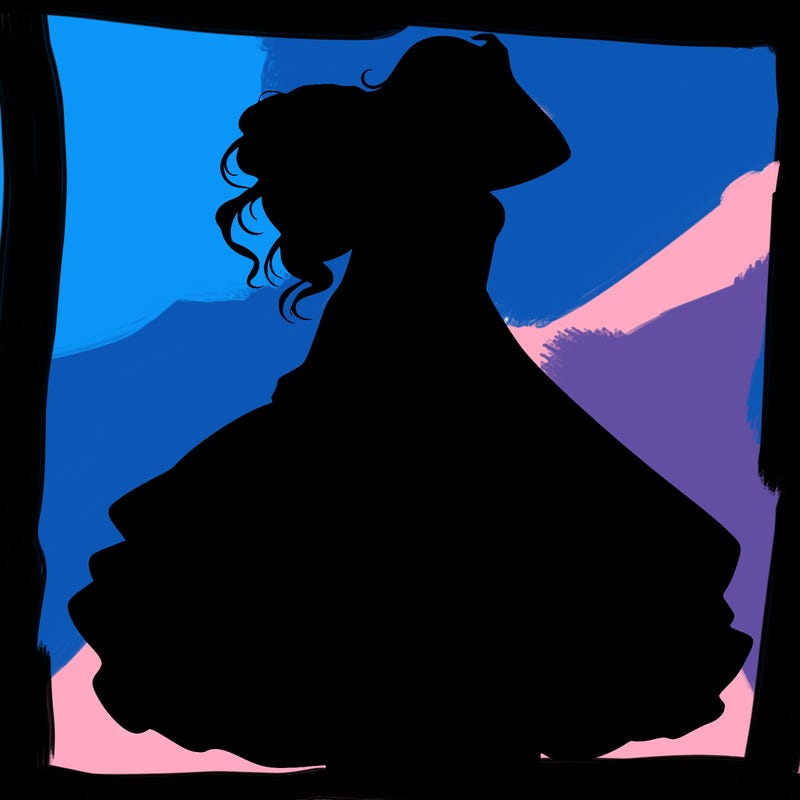 realistic woman with dress flowing in the wind