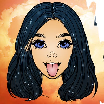 realistic girl with her tongue out