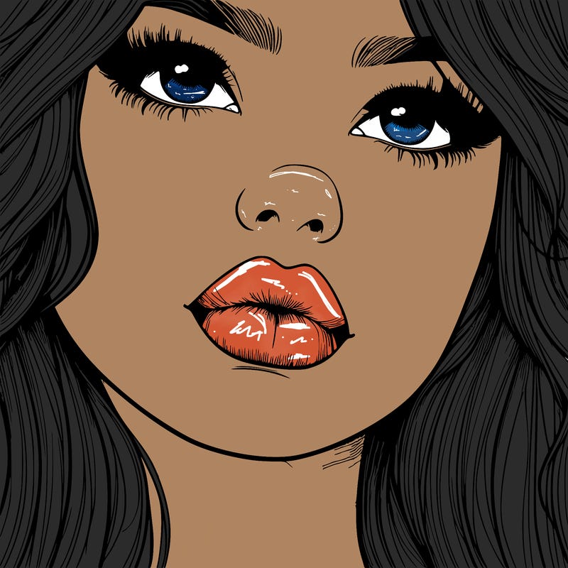 really realistic girl with lips