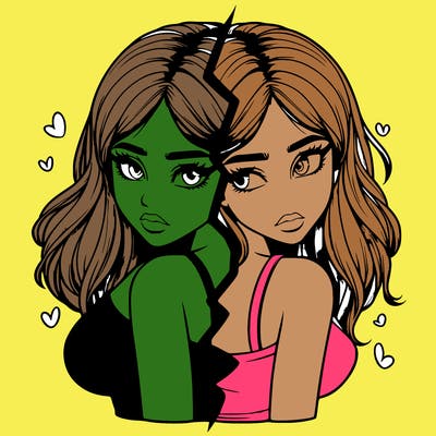 realistic girl split