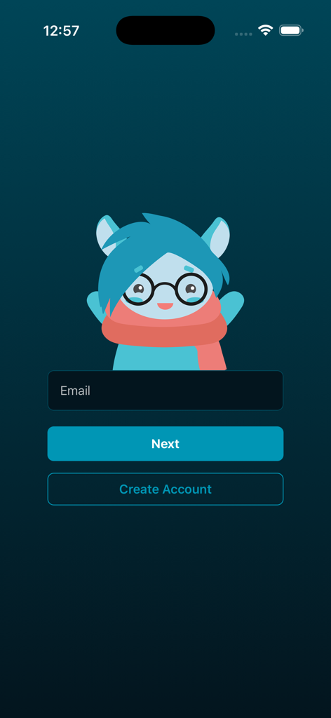Libib - Libib login screen with blue mascot character and email input field
