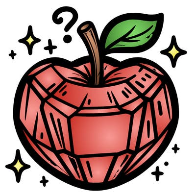 very shiny crystal apple