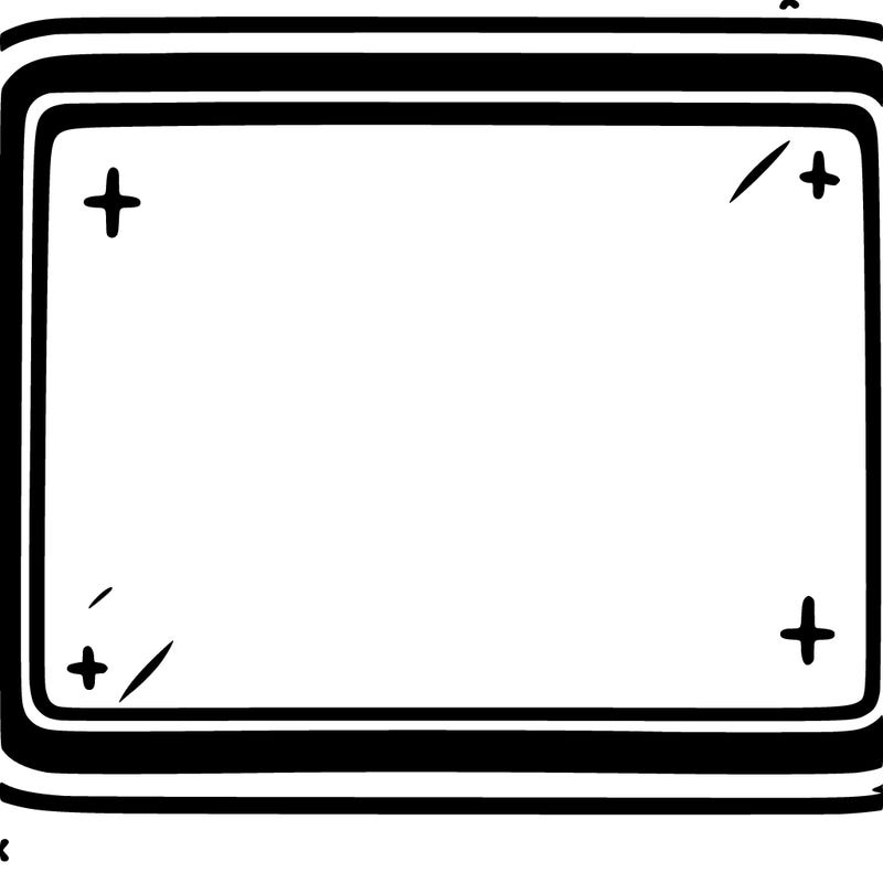 completely blank empty white nothing with thin black border